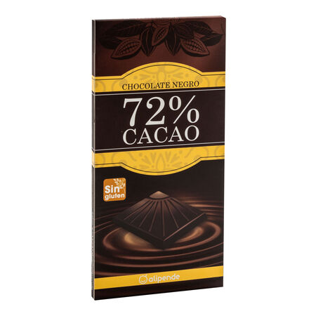 Chocolate negro sin gluten Alipende 100g 72% de cacao