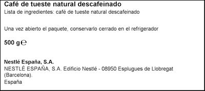 Caf&eacute; en grano tostado descafeinado Bonka 500g