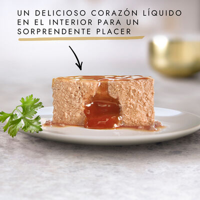 Comida h&uacute;meda para gato adulto Gourmet Gold Foundant con Salm&oacute;n, Pollo y Buey 12 latas