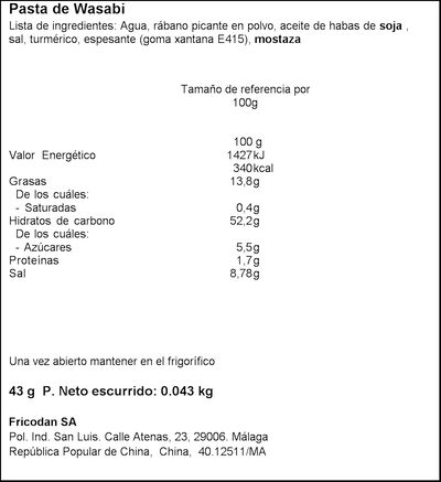 Pasta de Wasabi Tiger Khan 43g