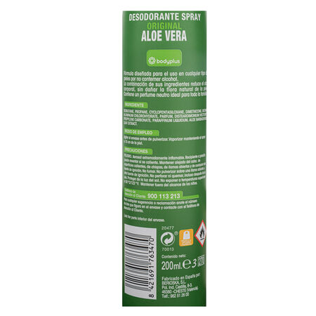 Desodorante en spray Bodyplus 200ml aloe vera