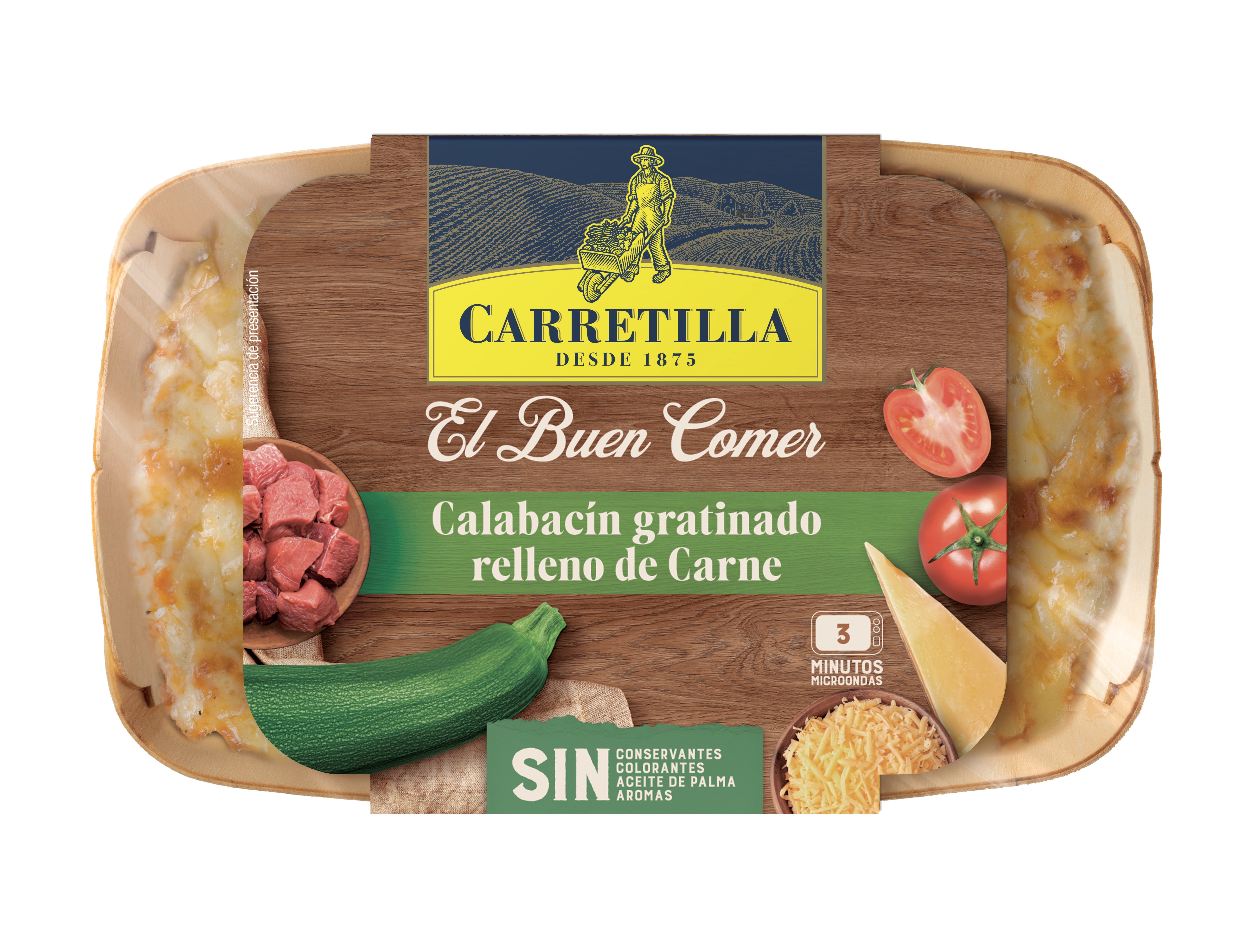 Calabacín gratinado de carne El Buen Comer Carretilla 350g