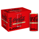 Refresco cola Coca-Cola zero az&uacute;car zero cafe&iacute;na mini lata 20cl pack 6