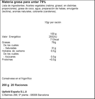 Plantequilla Tulip&aacute;n sin sal 200g
