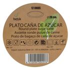 Platos de caña de azúcar Betik 12 uds diámetro 20cm