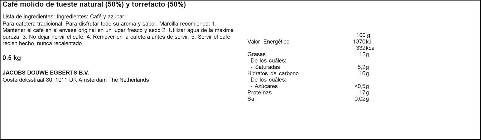 Café molido Marcilla 500g mezcla