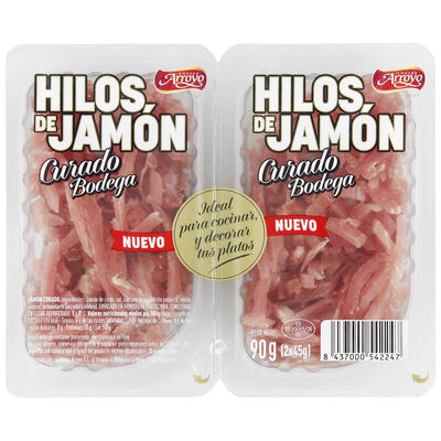 Hilos jam&oacute;n curado de Bodega Arroyo 2 x 45 gr.