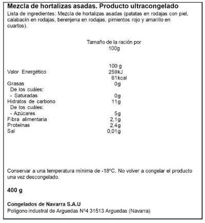 Parrillada campestre Congelados de Navarra 400g
