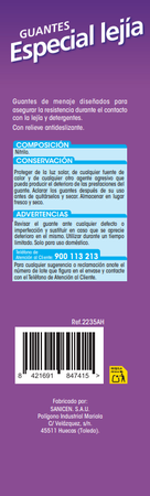 Guantes de nitrilo Lanta talla grande especiales para lej&iacute;a