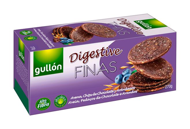 Galleta digestive con avena arándanos Gullón finas 270g