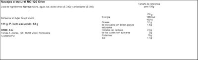 Navajas al natural Orbe 63g