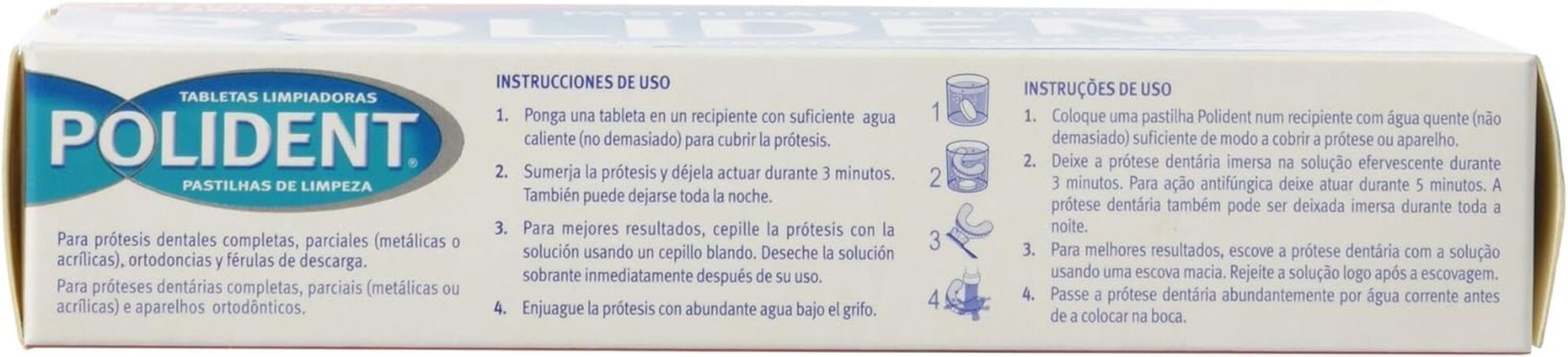 Desinfectante prótesis dental Polident 30 unidades Oxígeno activo