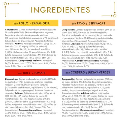 Comida h&uacute;meda gato Purina carne verduras pack 8