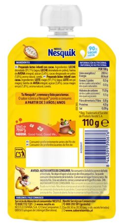 Nestle Nesquick Cacao Plátano - Bolsita de 110g