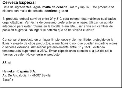 Cerveza rubia sin filtrar 0,0 El Águila 33cl