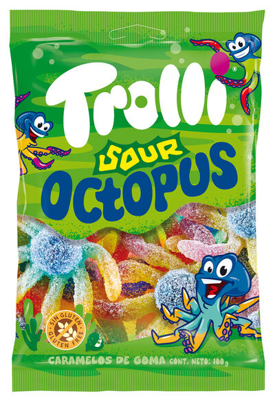 Golosinas sin gluten Sour Octopus Trolli 100g