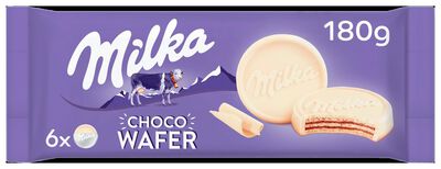Galleta barquillo wafer cubierta chocolate Milka 180g