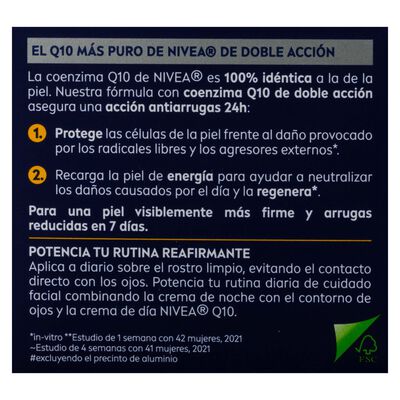 Crema facial de noche Nivea Q10 50ml power antiarrugas piel normal