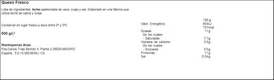 Queso fresco suave Angulo tarrina 500g