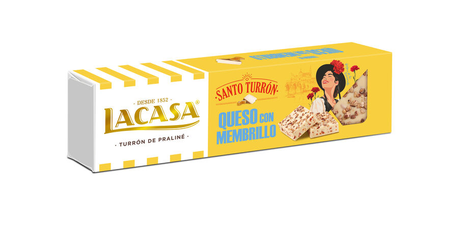 Turrón de praliné santo turrón Lacasa 150g queso con membrillo