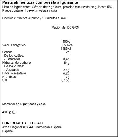 Pluma con prote&iacute;na Gallo 400g