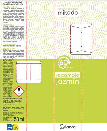 Ambientador Mikado Lanta recambio Jazm&iacute;n 50 ml