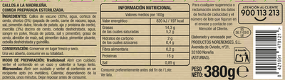 Callos Alipende 380g a la madrile&ntilde;a receta tradicional