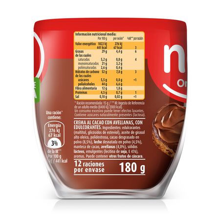 Crema de cacao y avellanas 0% azúcar Nocilla 190g