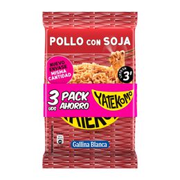 Fideos orientales pollo gallina blanca Yatekomo pack 3
