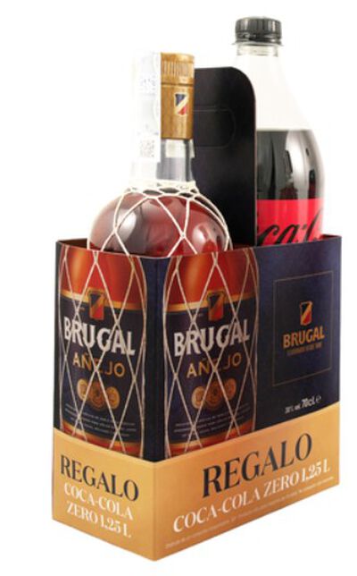Ron a&ntilde;ejo Brugal 70cl + CocaCola Zero 1,25L