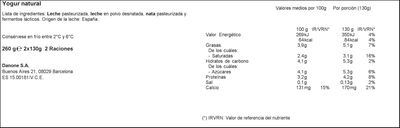 Yogur Danone pack 2 natural