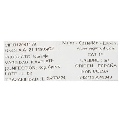 Naranja de mesa bolsa 3kg