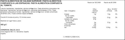 Margaritas Gallo 450g ensaladas con tomate y espinacas