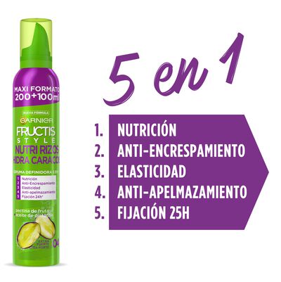 Espuma fijadora para el cabello cabello Fructis 200ml hidra-rizos