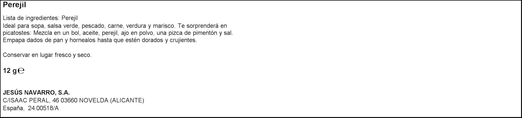 Perejil Carmencita 12g