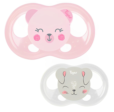 Chupetes silicona Tigex soft mini physio 2u para ni&ntilde;a 6-18 meses