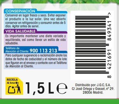 Bebida de piña y coco Alipende 1,5l