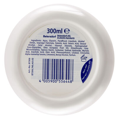 Crema corporal Nivea tarro 300ml con aceite de oliva para piel seca