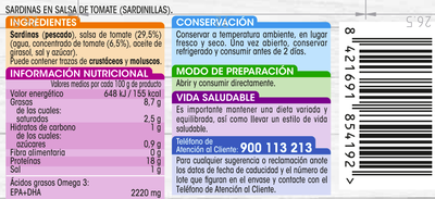 Sardinilla en tomate pack de 2 latas Alipende 62g