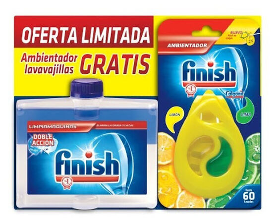 Limpiamaquinas liquido para lavavajillas Finish 250ml+ambientador