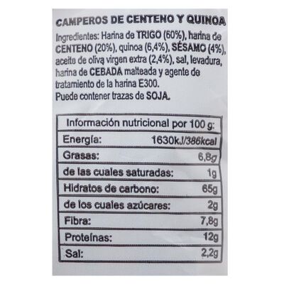 Picos camperos Gourmet 120g de centeno y quinoa