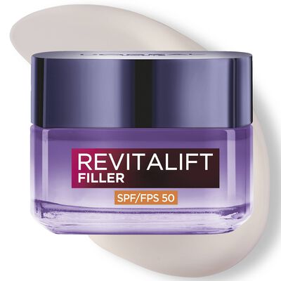 Crema facial de d&iacute;a con filtro protector factor 50 L'Or&eacute;al Revitalift 50ml