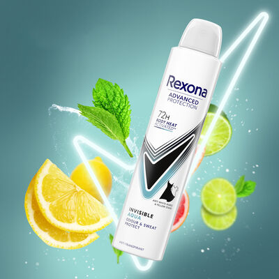 Desodorante spray Advanced Protection Rexona 200 ml invisible aqua