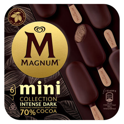 Helado bomb&oacute;n Magnum mini 6 uds intense dark 70%