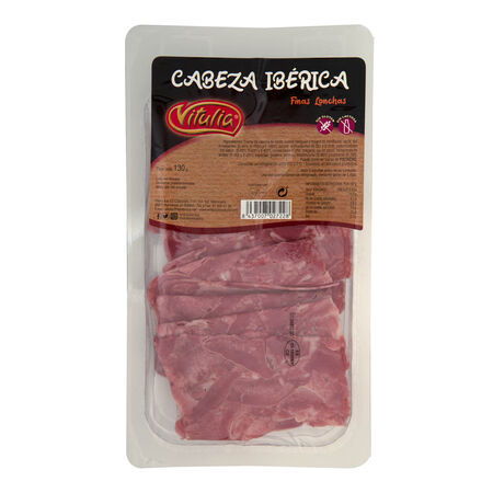 Cabeza de cerdo ibérica en finas lonchas Vitulia 130g