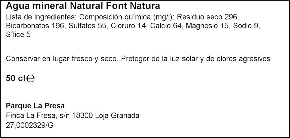 Agua mineral Font Natura 0,5l pack 6