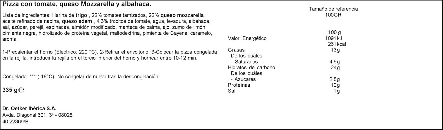 Pizza Ristorante Dr.Oetker 335g mozzarella