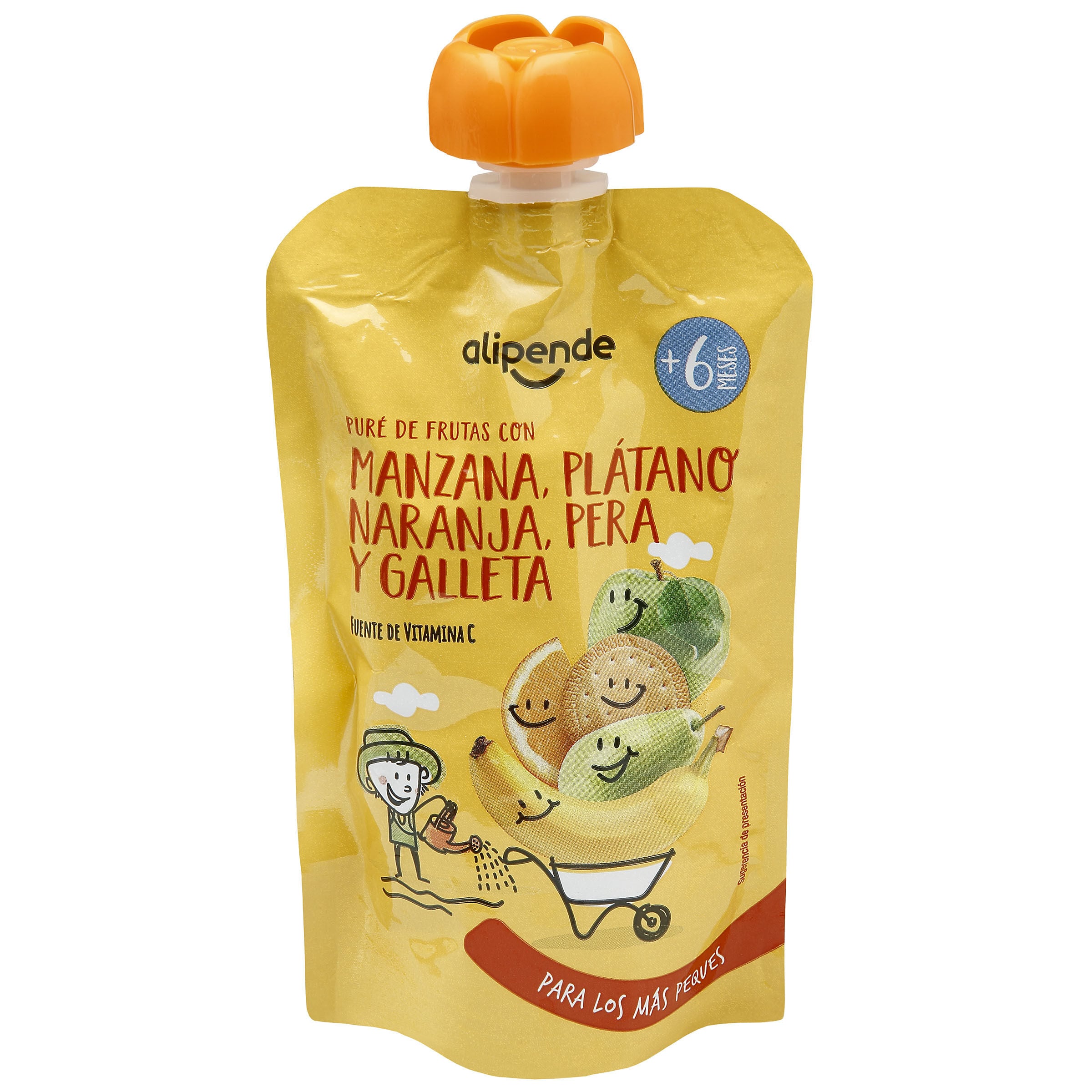 Pouch Alipende frutas con galleta María 120g