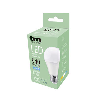 Bombilla Led estandar e27 plástico TM a60 10W fría