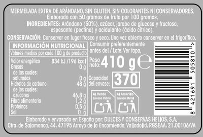 Mermelada extra Alipende 410g arándanos